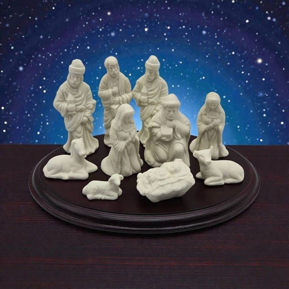 Christmas Jade Collection 11‑Pc Nativity Set – Vintage Figurines, Replacements
